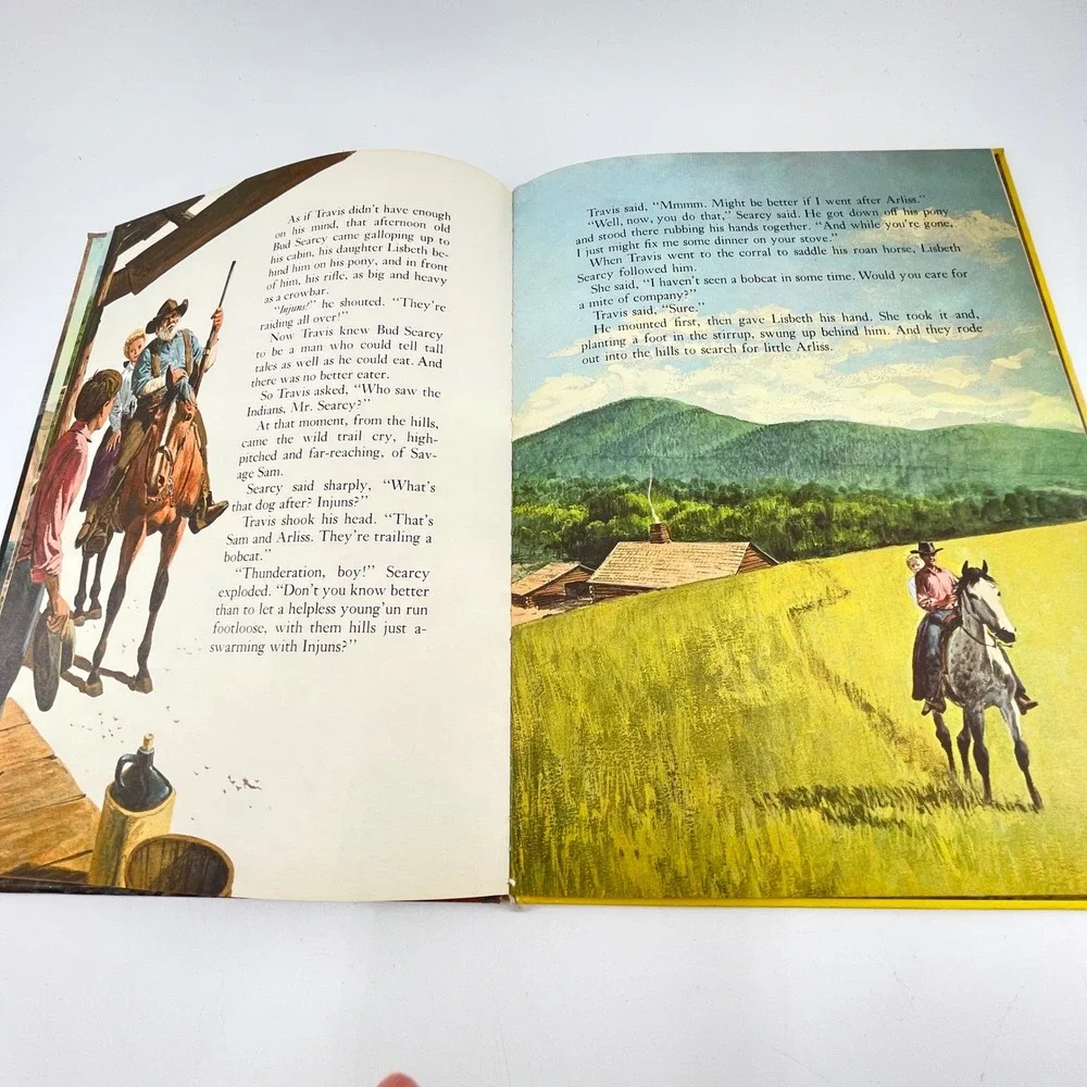 Walt Disney Savage Sam Big Golden Book 1963 Vintage Hardcover Western Large